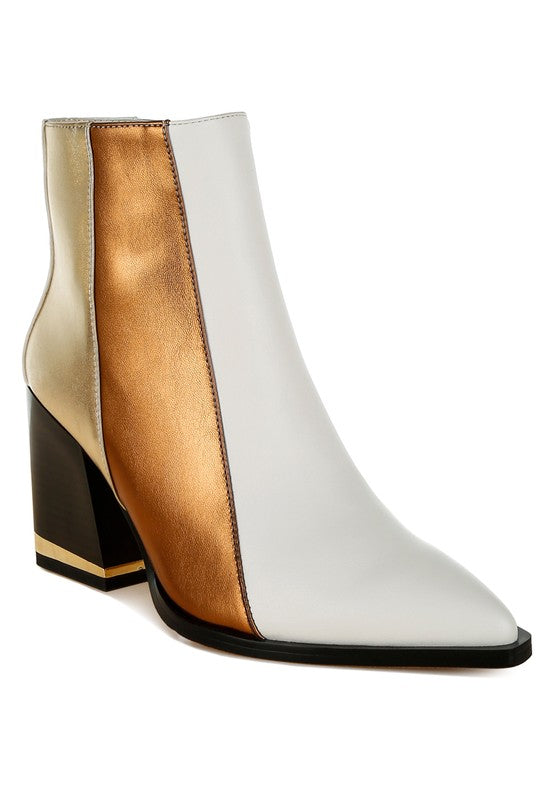 Stemon Three Tone Block Heel Boots – Unleashed Pearl (Modish X Co.)