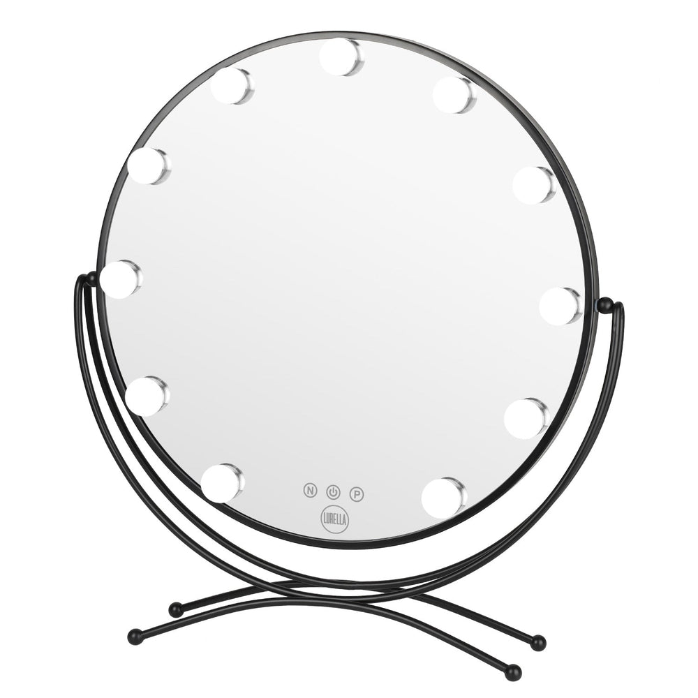LURELLA COSMETICS 11 Bulb Round Vanity Mirror - Jet Black