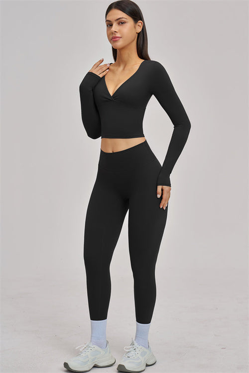 The Swoon Long Sleeve Crop top Leggings 2-Piece Set