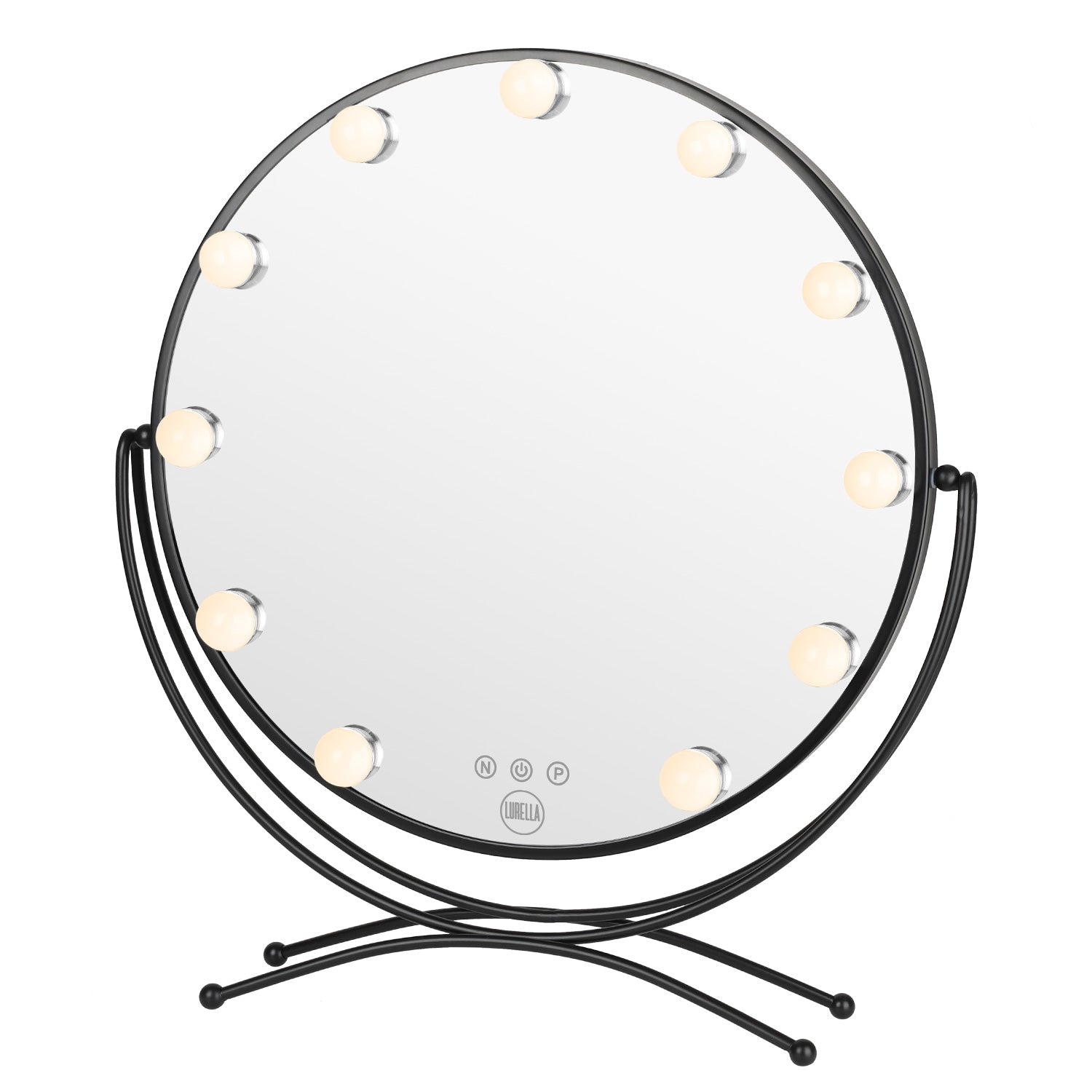 LURELLA COSMETICS 11 Bulb Round Vanity Mirror - Jet Black