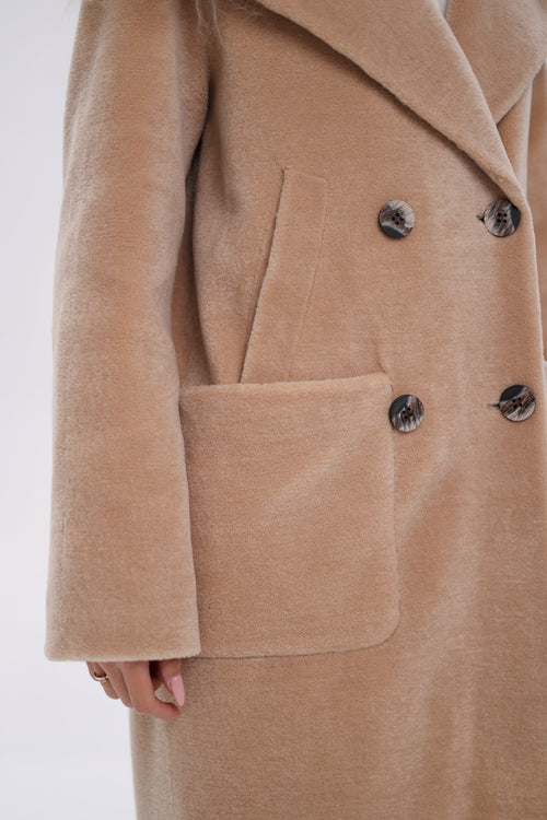 Genuine Lama Fur Virgin Wool Coat
