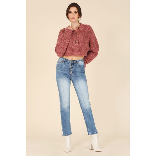 LILOU Melange multicolor sweater top
