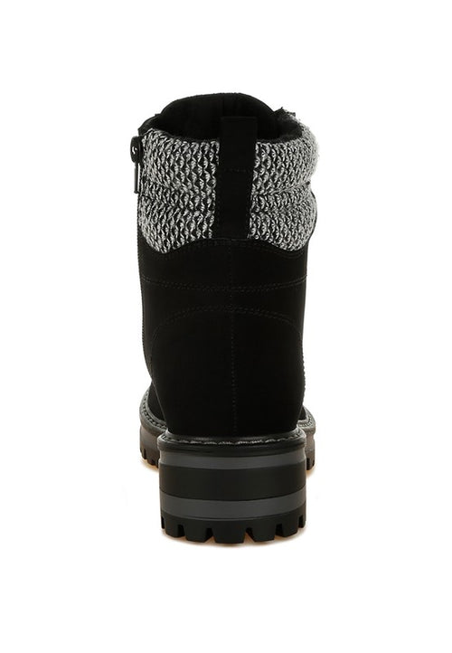 RAG & Co. Mahisha Zip-Up Hiker Boots in Taupe, Black & Beige