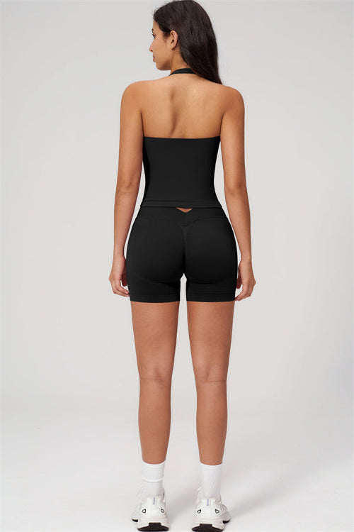 The Empower Halter Crop Top Shorts 2-Piece Set