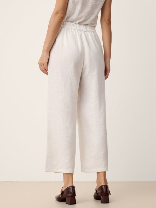 100% Linen Buttoned Split-Hem Pants ALINA