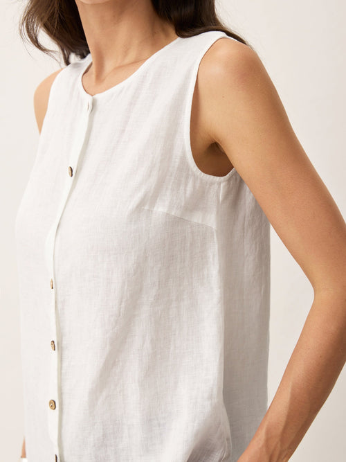 100% Linen Button-Down Tank Top ERIN