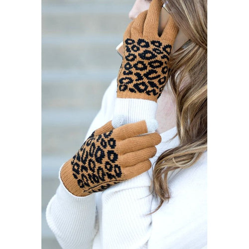 AILI'S CORNER Leopard Stretch Touch Gloves