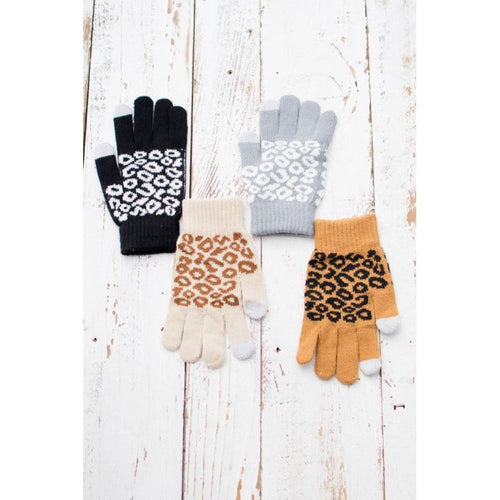 AILI'S CORNER Leopard Stretch Touch Gloves