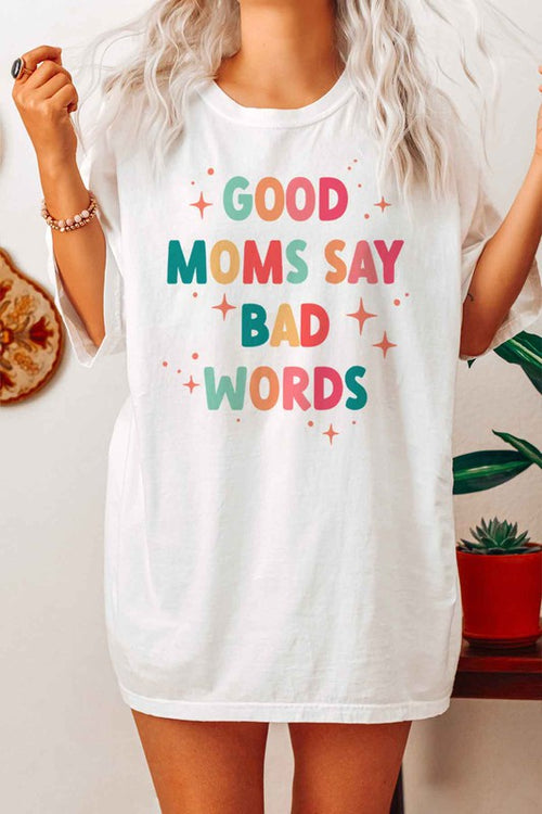 Alphia Women's "GOOD MOM BAD WORDS" Graphic Plus-size Tee