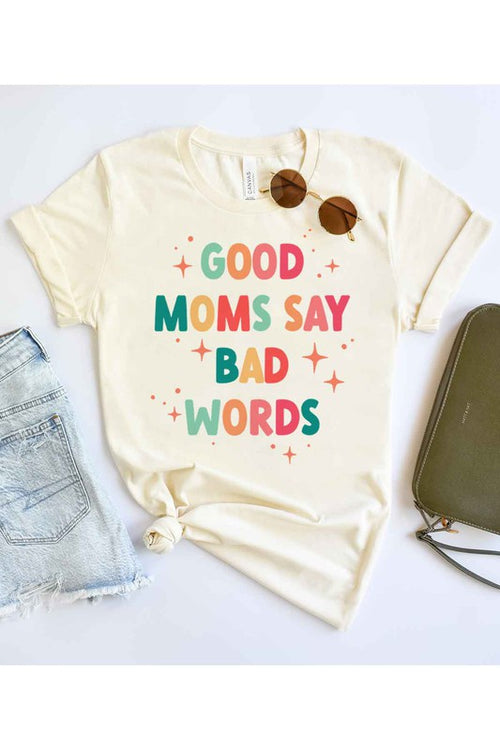 Alphia Women's "GOOD MOM BAD WORDS" Graphic Plus-size Tee