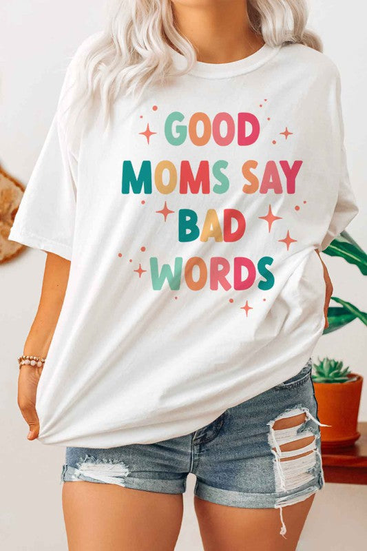 Alphia Women's "GOOD MOM BAD WORDS" Graphic Plus-size Tee
