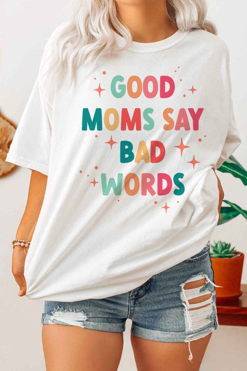 Alphia Women's "GOOD MOM BAD WORDS" Graphic Plus-size Tee