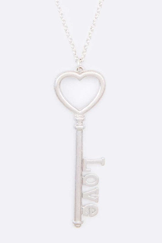 LOVE Key Pendant Necklace