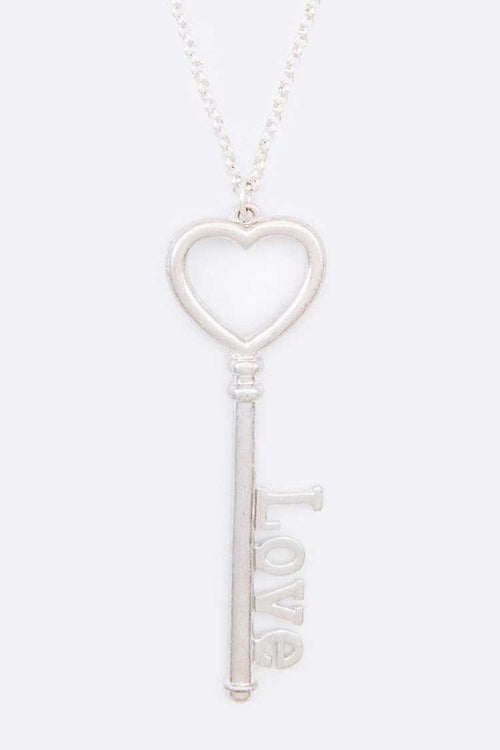 LOVE Key Pendant Necklace