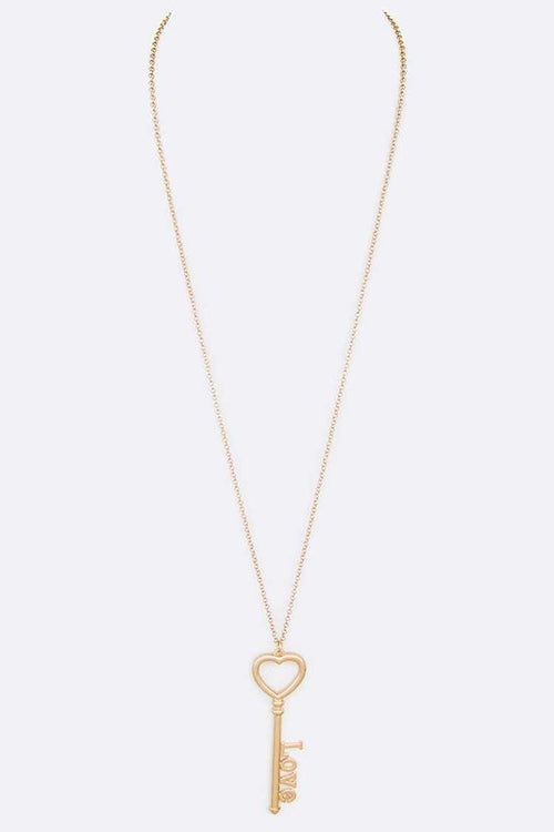 LOVE Key Pendant Necklace