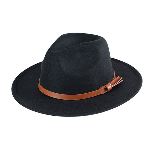 KNOTTED PU LEATHER FEDORA