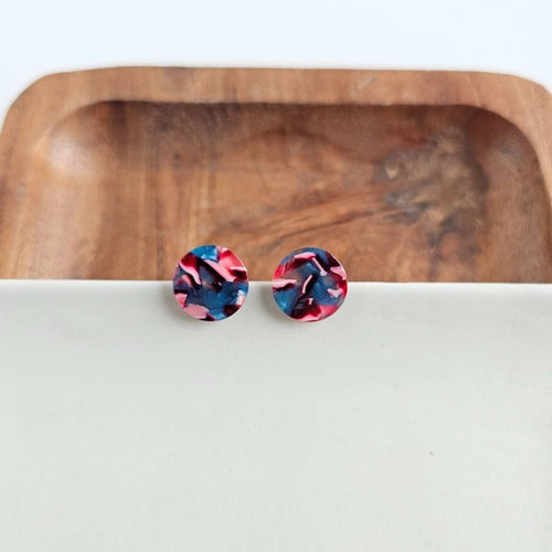 PIFFY & SPLENDID Sophie Studs - Magenta Teal