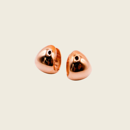 Italian Rose Gold Peanut-Shaped Earrings