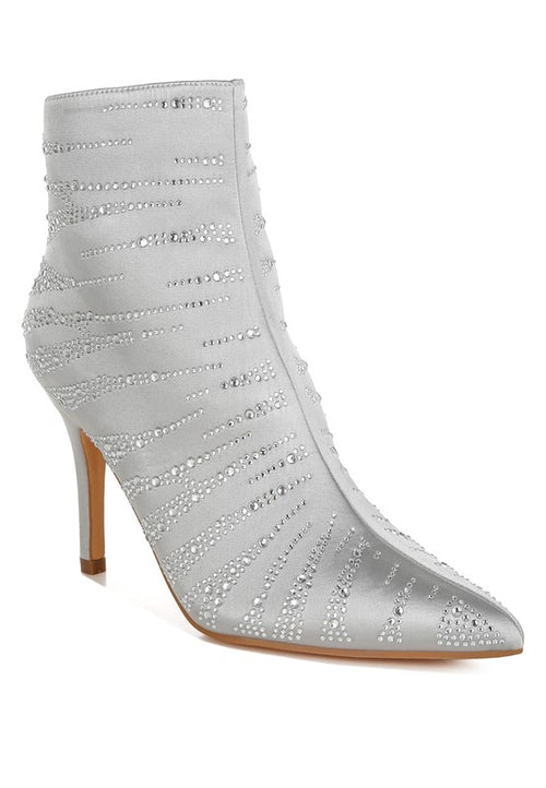 RAG & Co. Toget Satin Rhinestone Ankle Party Boots
