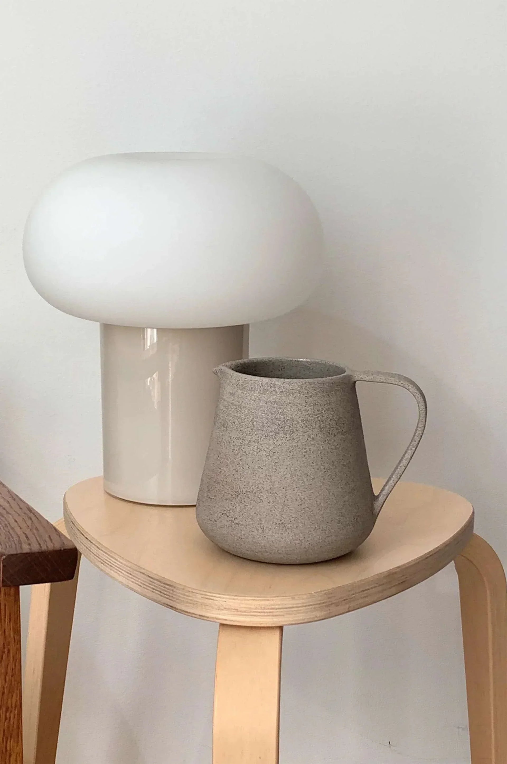 Handmade Stoneware Pitcher Concrete