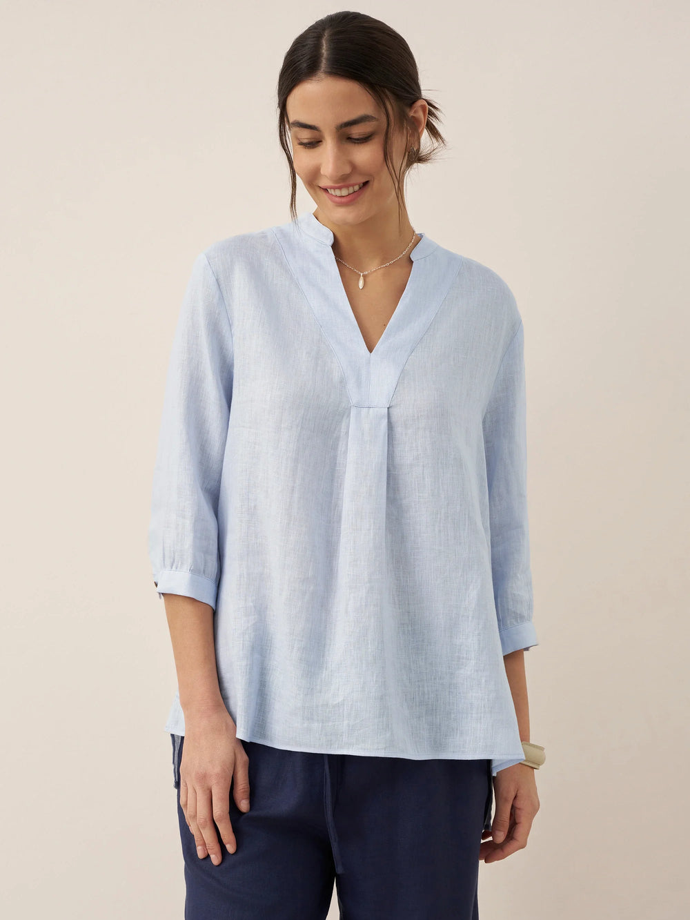 LINTICO Women's 100% Linen Dress Shirt JOANNA