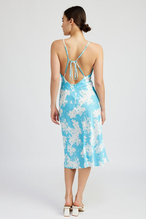 EMORY PARK Floral Romantic Dress with Open Back