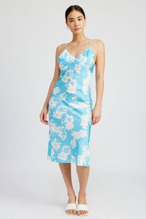 EMORY PARK Floral Romantic Dress with Open Back