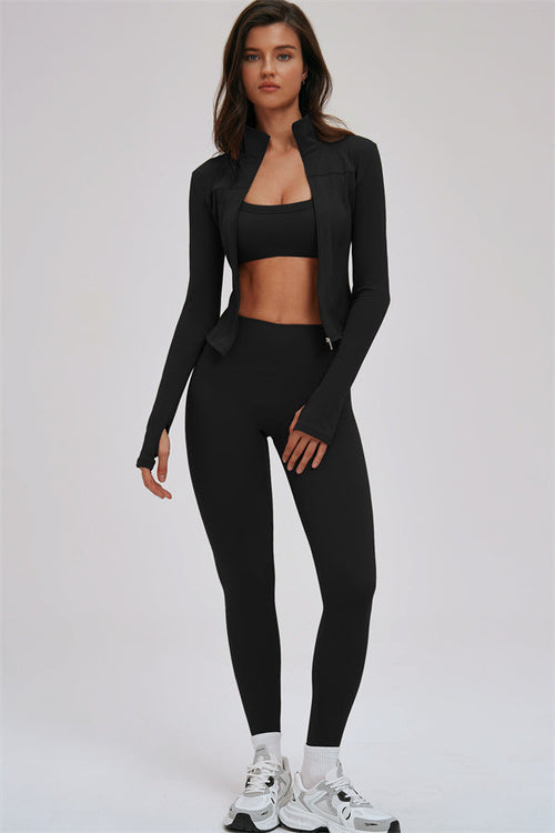 The Kinetic Zip Jacket Sports Bra Leggings 3-Piece Set