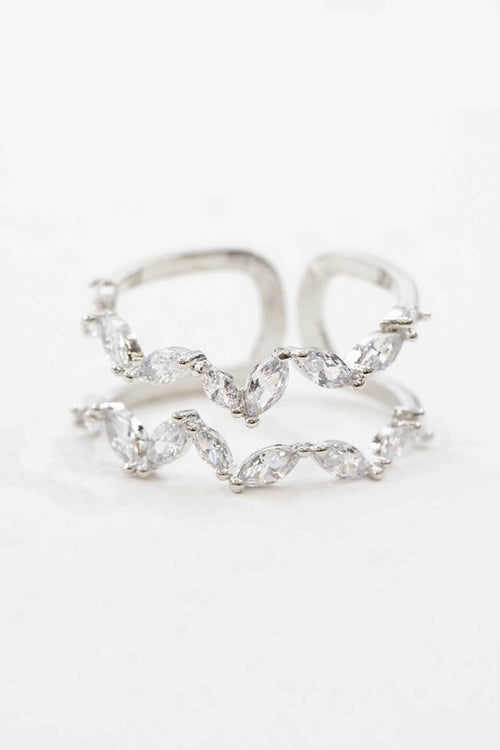 LOVODA Stone Double Layer Adjustable Ring