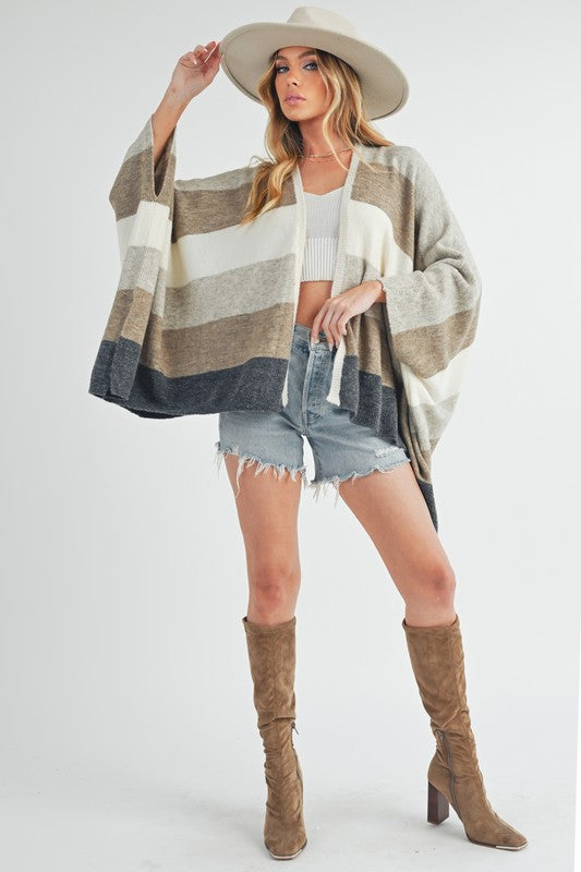 AEMI & Co. Women's Zuri Multi Poncho Cardigan