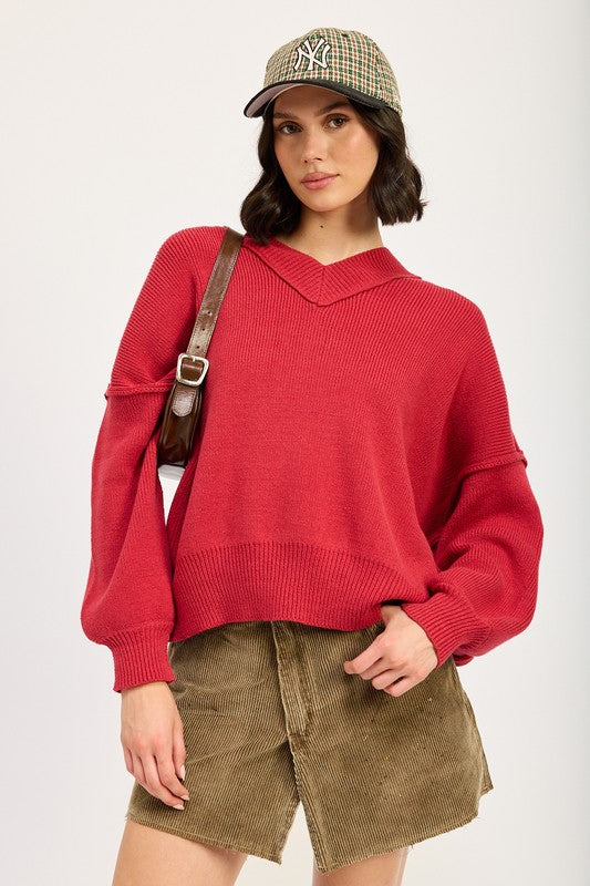 Emory Park Women's Oversized V-Neck Knit Sweater