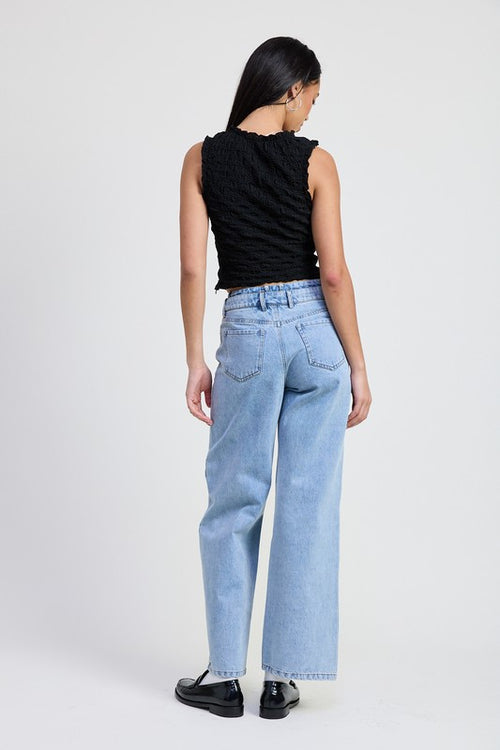 LAYERED STRAIGHT LEG DENIM PANT