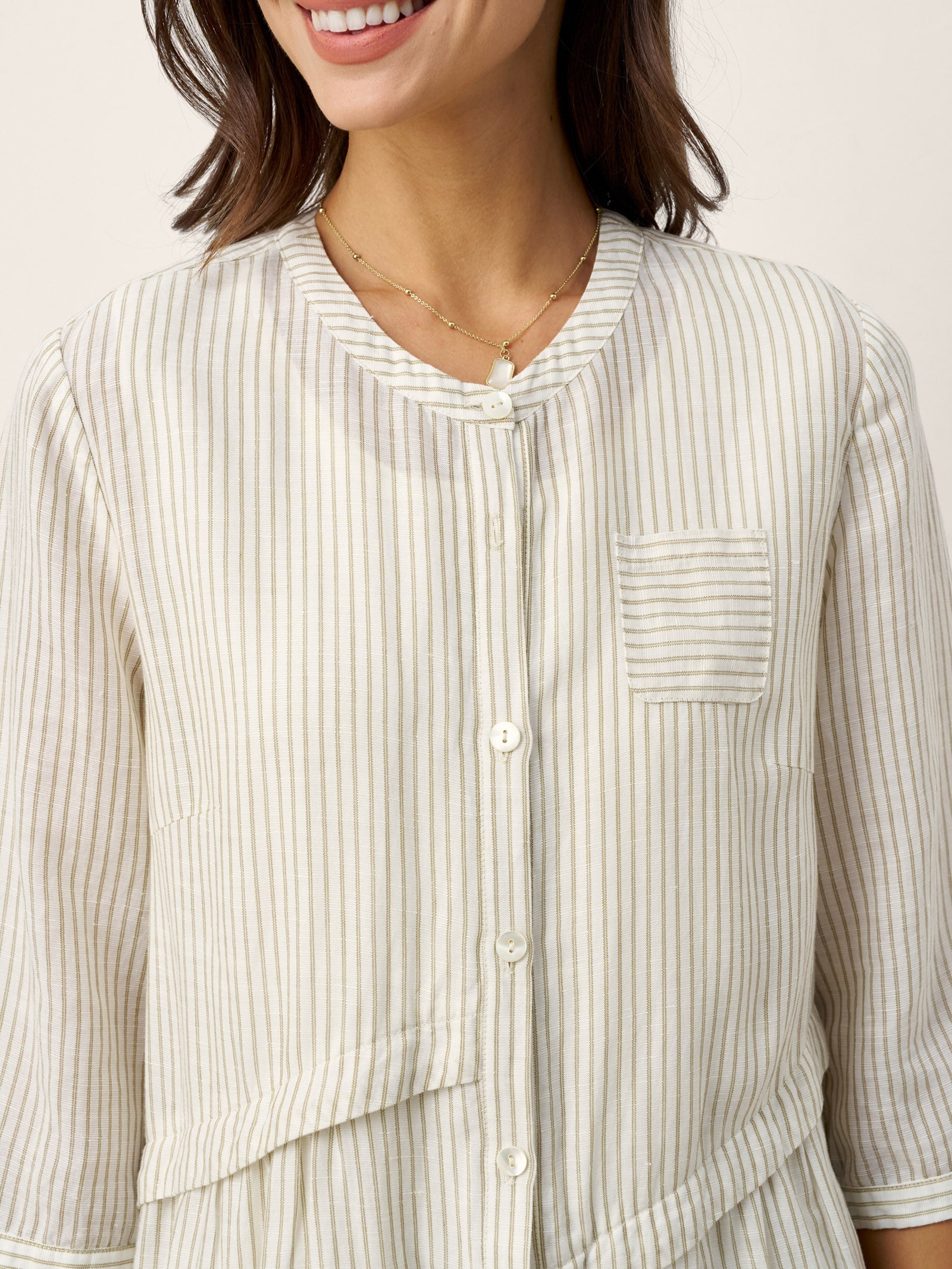 Linen-Lyocell Deconstructed Asymmetric Front Pleat Mini Dress EULALIE