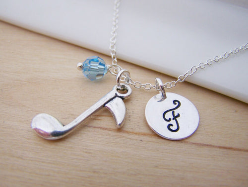 Personalized Music Note Necklace