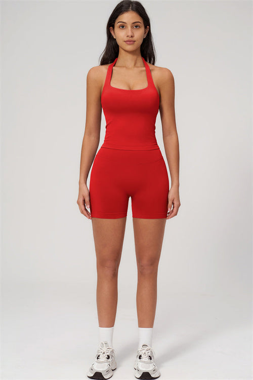 The Empower Halter Crop Top Shorts 2-Piece Set