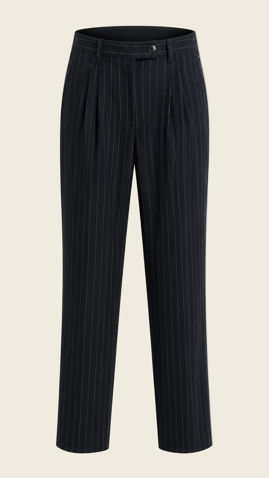 Black Pinstripes Suit Pants – Women’s Tailored Office Trousers