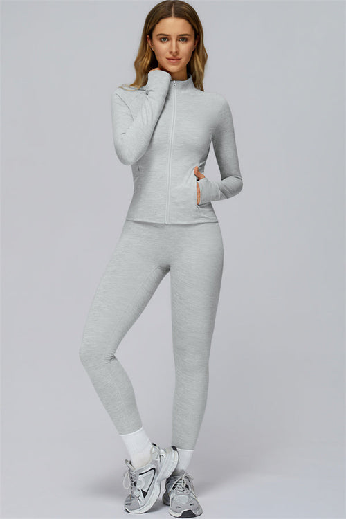 The Radiance Jacket Racerback Sports Bra Leggings 3-Piece Set