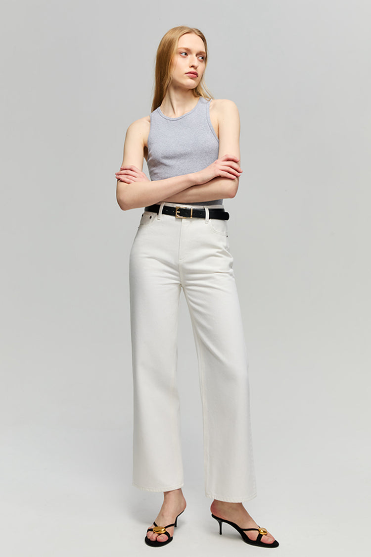 The Cityer Crop Wide Jeans HJ009