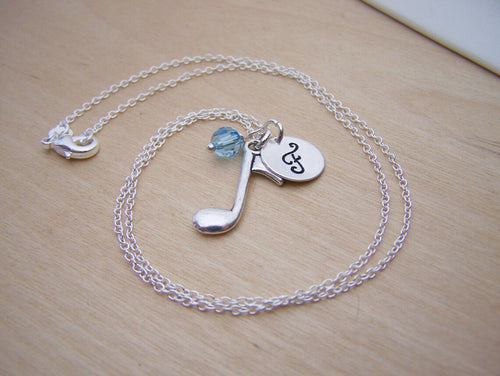 Personalized Music Note Necklace