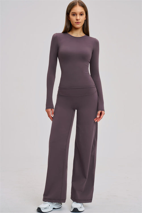 The Dynamic Long Sleeve T-shirt Straight Leg Pants 2-Piece Set