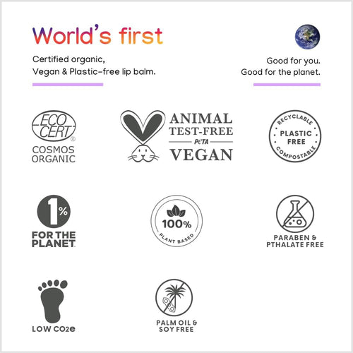 ILIKA 100% Natural Lip Balm - 2X Volume, Organic, Plastic-free, Vegan & Cruelty-Free, COSMOS Certified, PETA Certified, Plant-Based, 2 Pack, Ginger Lemon & Almond Cardamom Rose - 0.3 oz each