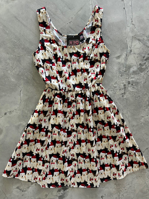 Dogs in Santa Hats Shorter Fit & Flare Dress