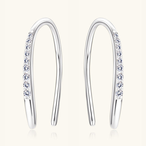 Moissanite 925 Sterling Silver U Shape Earrings