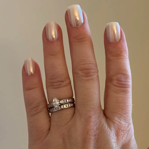 Classic Pearl White Short Square Nails - Press On Nails