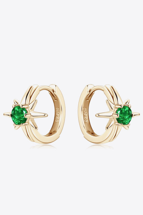 Lab-Grown Emerald Huggie Earrings