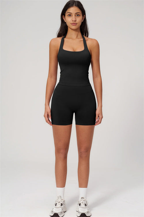 The Empower Halter Crop Top Shorts 2-Piece Set