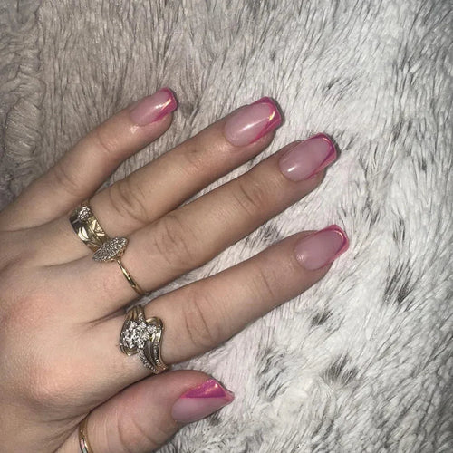 Metallic Petal Square Nails - Press on Nails