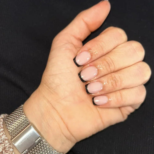 Classic Black French Square Nails - Press On Nails