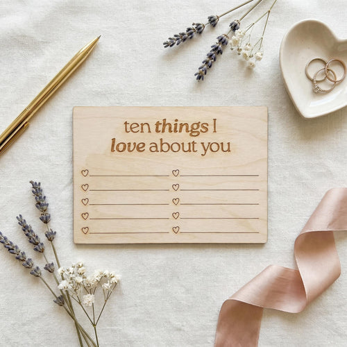Engraved Wooden Love Note - Laser Engraved Card | Personalized Keepsake Gift
