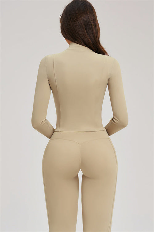 The Sizzle Zip Jacket Sports Bra Flared Leggings 3-Piece Set
